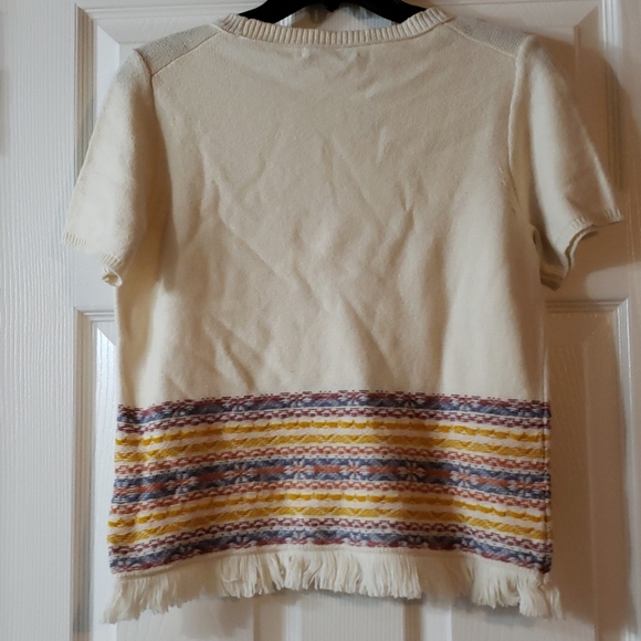 NWOT!! Madewell Fringed Jacquered Sweater Size S - Picture 5 of 10